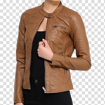 Women Leather Jacket PNG Download Image