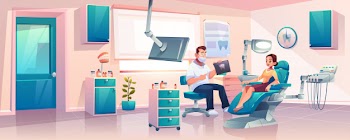 Women on appointment in dentist clinic Free Vector