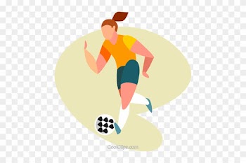 Women Playing Soccer Royalty Free Vector Clip Art Illustration - Girl Playing Soccer Clip Art