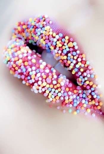 Women Red Beaded Lips