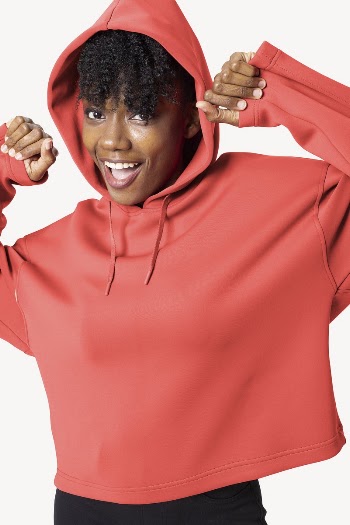 Women&rsquo;s red hoodie psd mockup | Free PSD Mockup - rawpixel