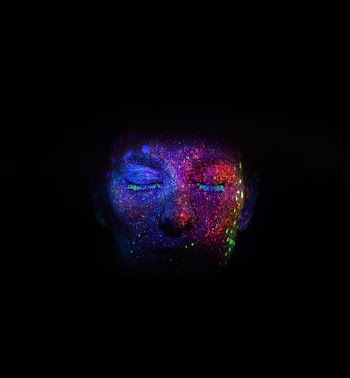 women's face with glitters