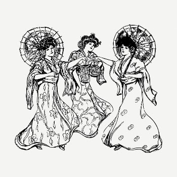Women's kimono drawing, illustration psd. | Free PSD - rawpixel