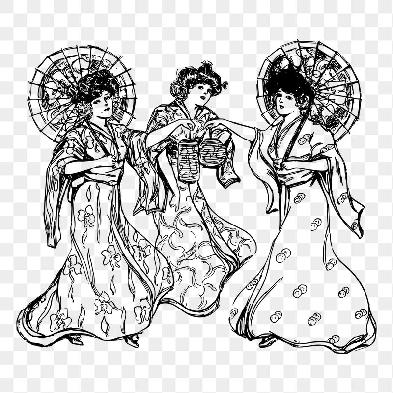 Women's kimono png sticker, transparent | Free PNG - rawpixel