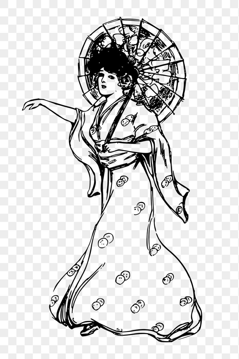 Women's kimono png sticker, transparent | Free PNG - rawpixel