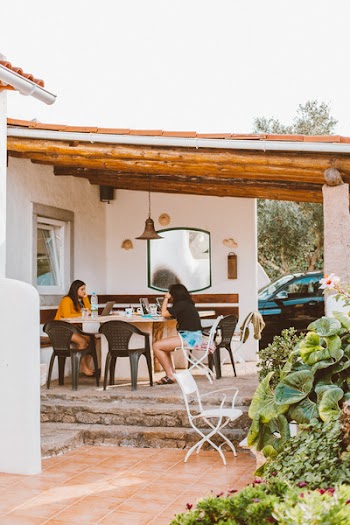 Women Sitting at Patio