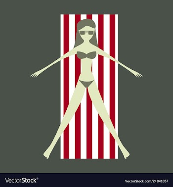 Women sunbathing in the sun excessive with danger vector image