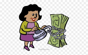Women Trying To Unlock Money Royalty Free Vector Clip - Women Trying To Unlock Money Royalty Free Vector Clip