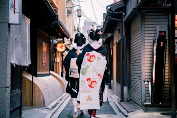 Women Walking on Alley