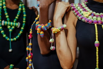 Women Wearing Assorted Color Necklaces