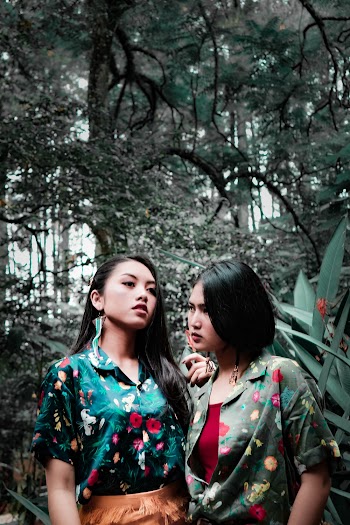 Women Wearing Floral Top Shirts