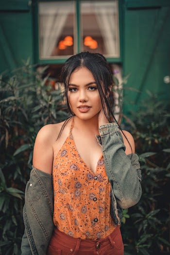 Women Wearing Orange Camisole Close-up Photography