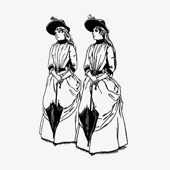 Women with umbrellas  clipart, | Free Vector - rawpixel