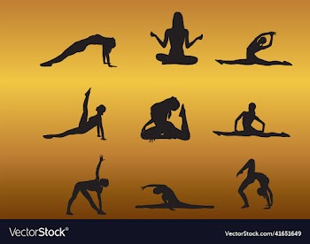 women yoga poses silhouettes