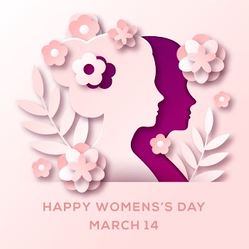 Womens day in paper style design Free Vector