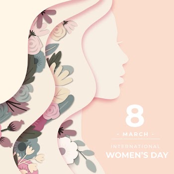 Womens day in paper style theme Free Vector