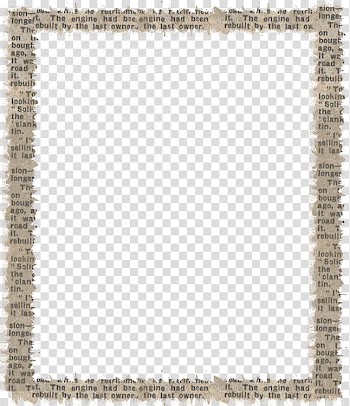 Wonderful Days Scrapkit, newspaper cut into square frame transparent background PNG clipart
