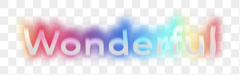 Wonderful png word sticker, neon | Free PNG - rawpixel