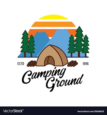 wood camping logo design