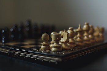 Wood Chess Board And Pieces