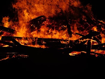 Wood Planks With Flame