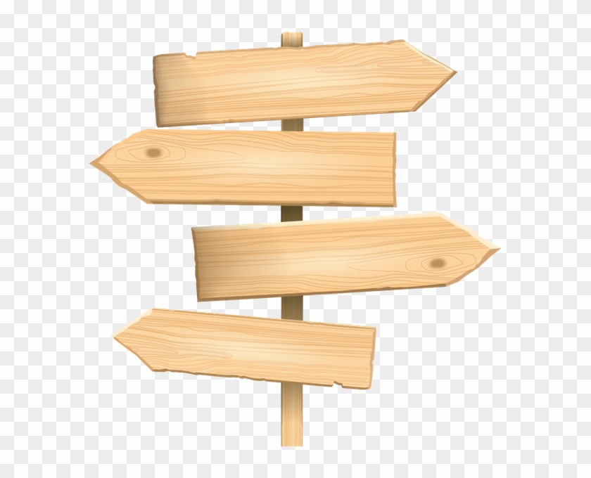 Wood Sign Board - Multi Directional Sign Post Png