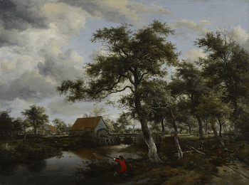 Wooded landscape with watermill, on the right | Free Photo - rawpixel