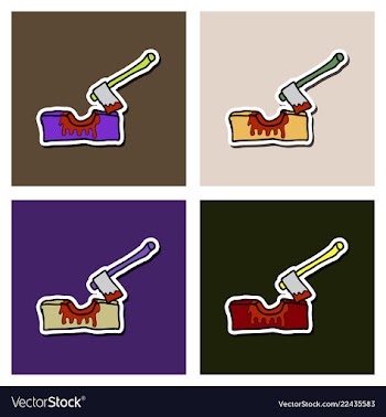 Wooden axe isolated on background element for vector image