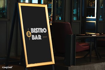 Wooden bar tripod sign | Free stock psd mockup - 555932
