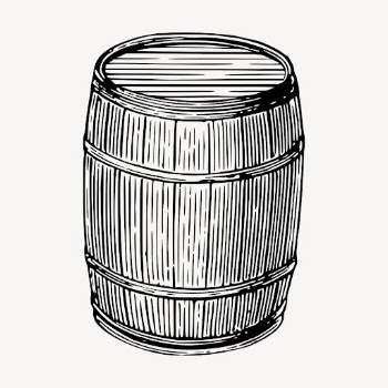 Wooden barrel clipart, vintage illustration | Free Vector - rawpixel
