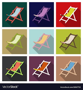 Wooden beach chaise longue isolated on background vector image