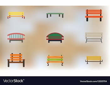 Wooden bench collection vector image
