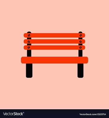 Wooden bench isolated on colorful background park vector image