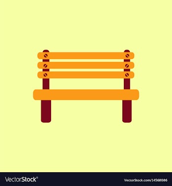 Wooden bench isolated on colorful background park vector image