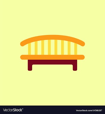Wooden bench isolated on colorful background park vector image