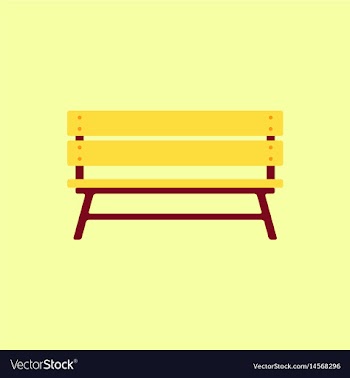 Wooden bench isolated on colorful background park vector image
