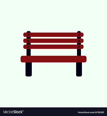 Wooden bench isolated on colorful background park vector image