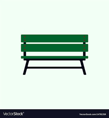 Wooden bench isolated on colorful background park vector image