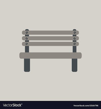 Wooden bench isolated on colorful background park vector image