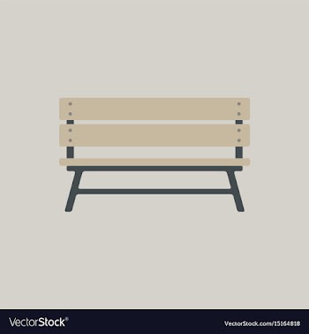 Wooden bench isolated on colorful background park vector image