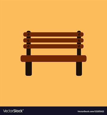 Wooden bench isolated on colorful background park vector image