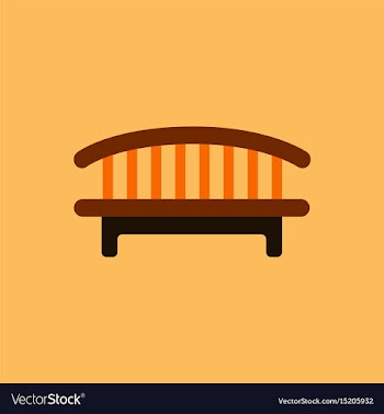 Wooden bench isolated on colorful background park vector image