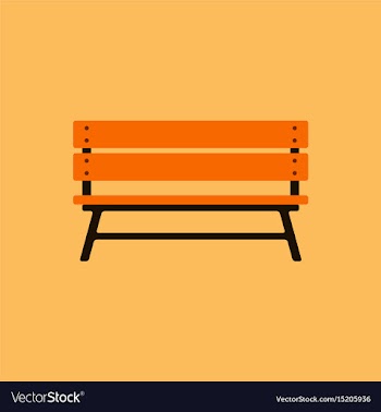 Wooden bench isolated on colorful background park vector image