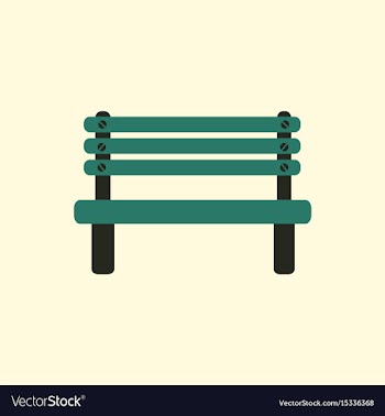 Wooden bench isolated on colorful background park vector image