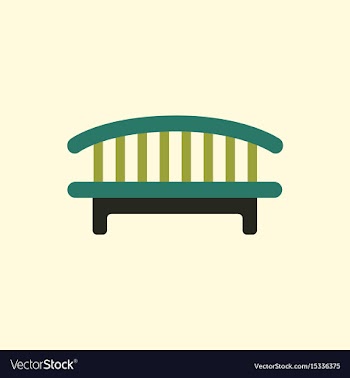 Wooden bench isolated on colorful background park vector image