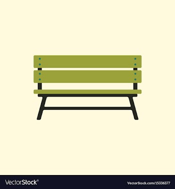 Wooden bench isolated on colorful background park vector image