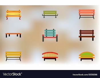 Wooden benches icons vector image