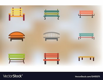 Wooden benches set vector image