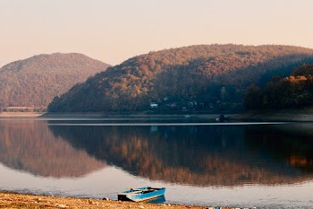 Wooden Boat on Lake