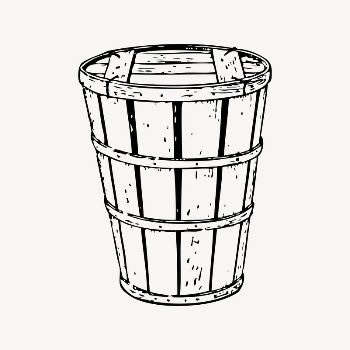 Wooden bucket clipart, vintage illustration | Free Vector Illustration - rawpixel